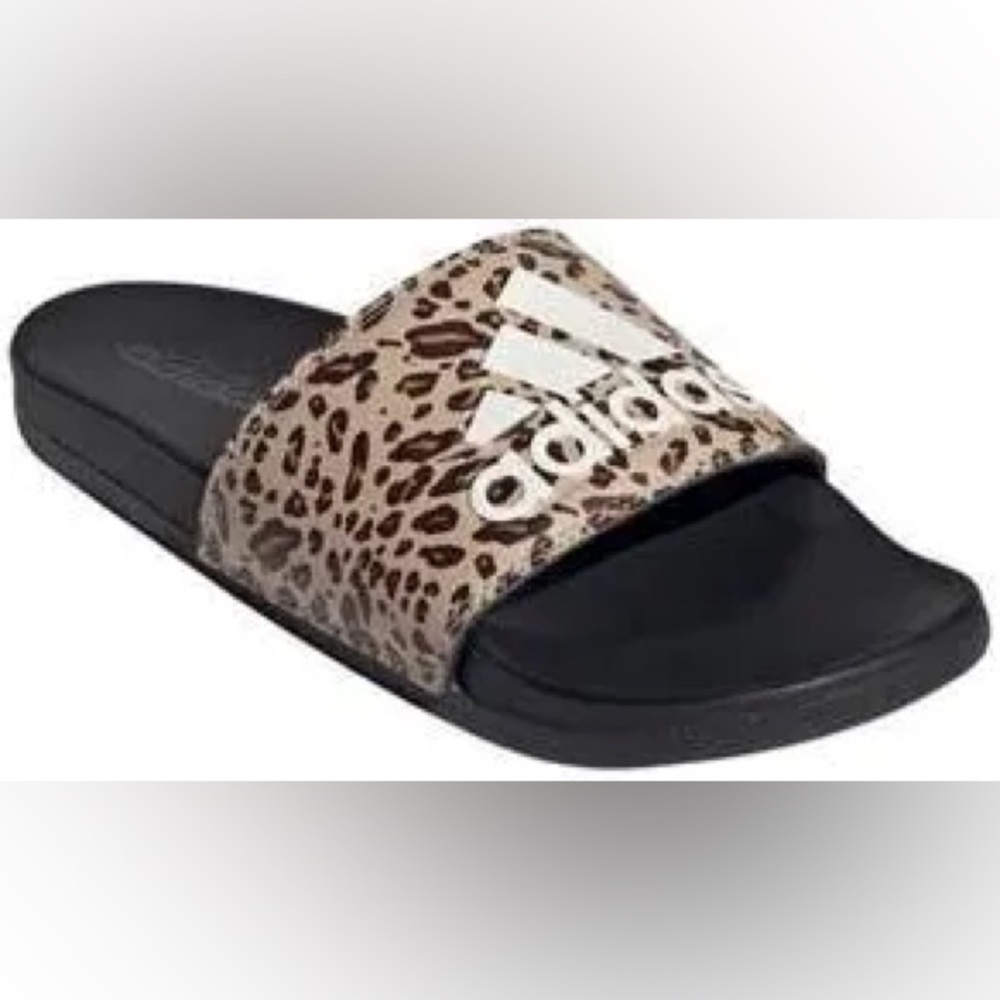 Adidas Leopard Print Slides